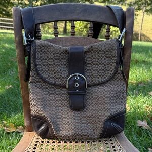 Coach Brown and Black Shoulder Bag